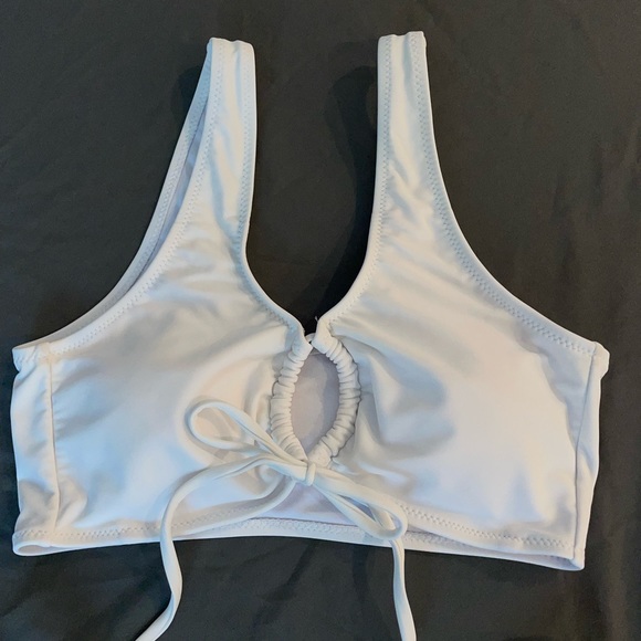 Push Up Bikini for High Cut Cheeky Bottom Swimsuit Thong Strappy Cut Out White M - Picture 8 of 12